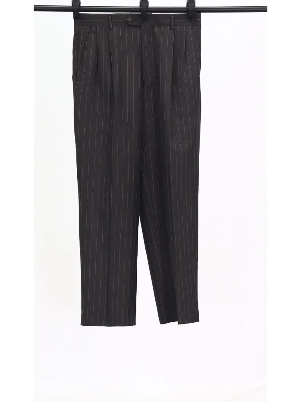 Tom Tailor 38S 32x30 Brown Full Suit Double-Breasted Stripe R963